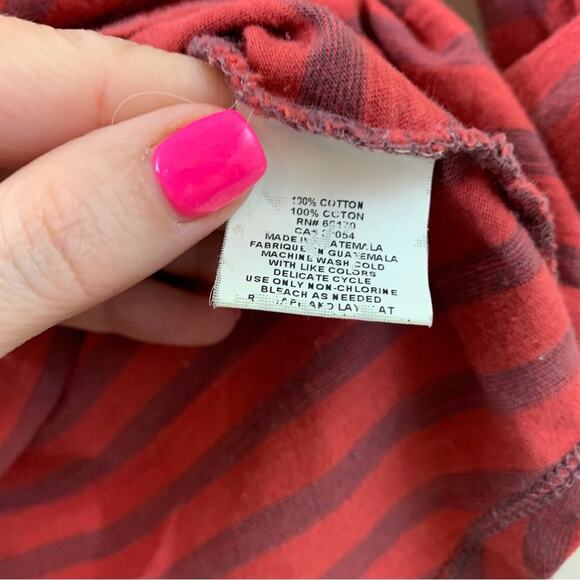 Anthropologie Pilcro and the Letterpress Striped Shawl Neck Red/Brown Top - Picture 3 of 5